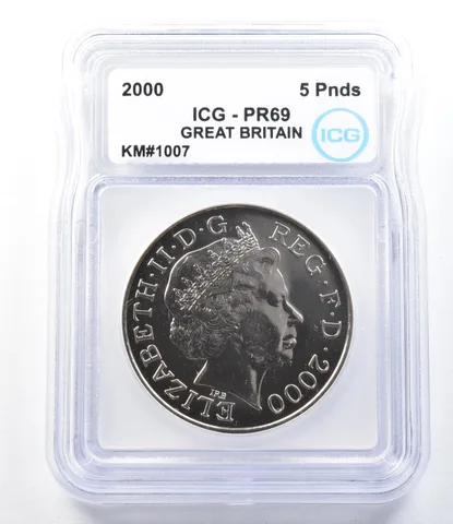 2000 Great Britain 5 Pounds KM#1007 PR69 ICG *8921