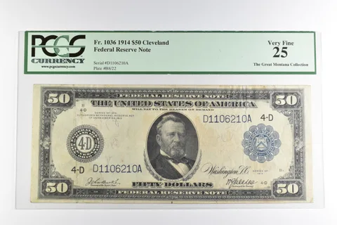PCGS VG 25 $50 1914 Cleveland, OH US FRN Large Note Fr. 1036 *8278