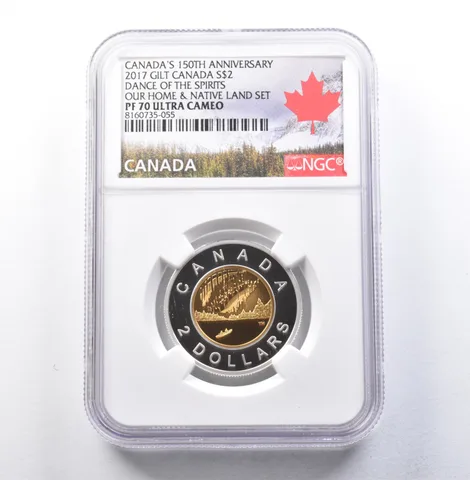 2017 Canada $2 Silver Gilt Dance Spirit Home Native Land Set PF70 UCAM NGC *5829