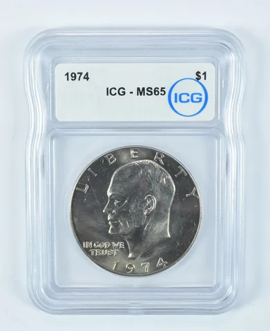 1974 Eisenhower $1 MS65 ICG