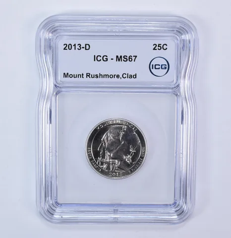 2013-D Washington Quarter ATB Mount Rushmore CLAD MS67 ICG