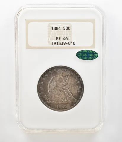 1884 Seated Liberty Half Dollar PF64 NGC CAC Beautiful Tone a4548