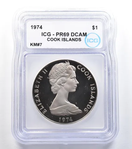 1974 Cook Islands 1 Dollar KM#7 PR69 DCAM ICG *7986