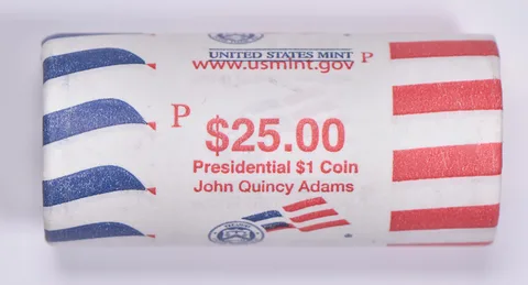 2008-P John Q. Adams Presidential $1 Coin Roll of $25 Unc US Mint BU