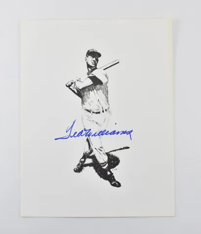 Ted Williams Signed Sketch SGC Authentic a4014