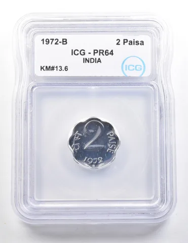 1972 B India 2 Paisa KM#13.6 PR64 ICG *3684