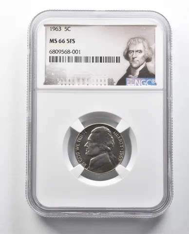 MS66 5FS 1963 Jefferson Nickel NGC a2239