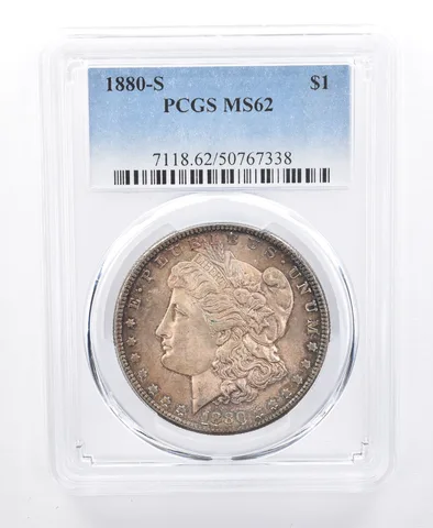 1880-S Morgan Silver Dollar MS62 PCGS Beautiful Tone a8706