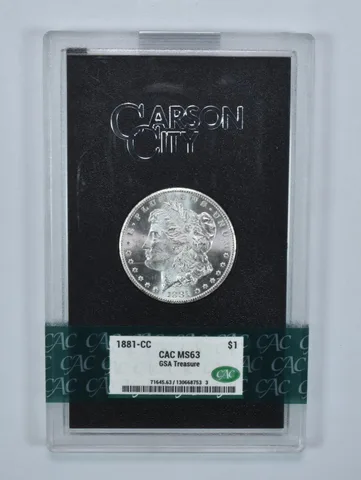 1881-CC Morgan Silver Dollar GSA Treasure MS63 CAC CACg