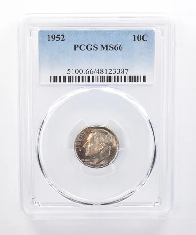 1952 Roosevelt Dime MS66 PCGS Beautiful Tone *8344
