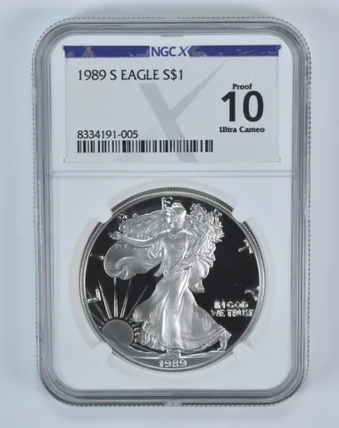 1989-S American Silver Eagle Proof 10 NGC X