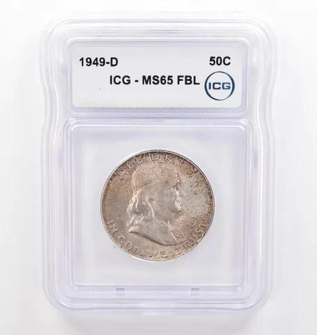 1949-D Franklin Half Dollar MS65 FBL ICG Beautiful Tone *0225