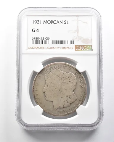 G4 1921 Morgan Silver Dollar NGC Lowball Low Ball Pocket Piece a4199