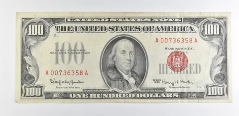 1966 $100 US Legal Tender Note Red Seal a9903
