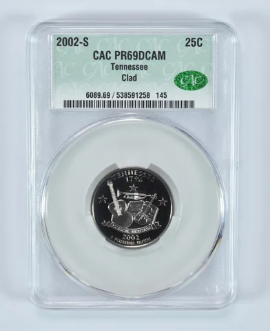 2002-S State Quarter Tennessee Clad PR69 DCAM CAC CACg