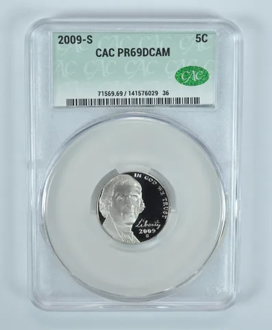 2009-S Jefferson Nickel PR69 DCAM CAC CACg