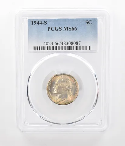 1944-S Jefferson Nickel MS66 PCGS Beautiful Tone *2384