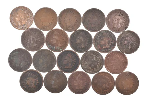 Lot 20 1800's 1890-1899 Indian Head Penny Cents US Coin Collection 2/5 Roll *505