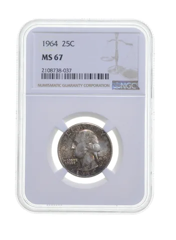 MS67 1964 Washington Quarter - Graded NGC Insane Color *4217
