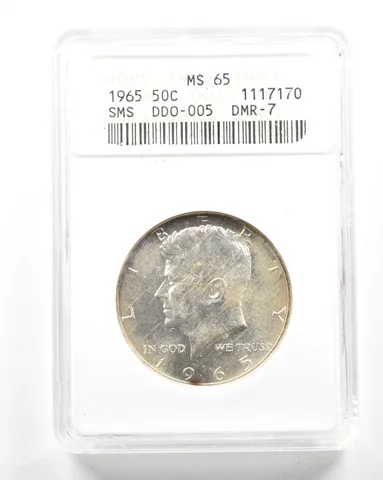 1965 Kennedy Half Dollar SMS DDO-005 DMR-7 MS65 ANACS *2078