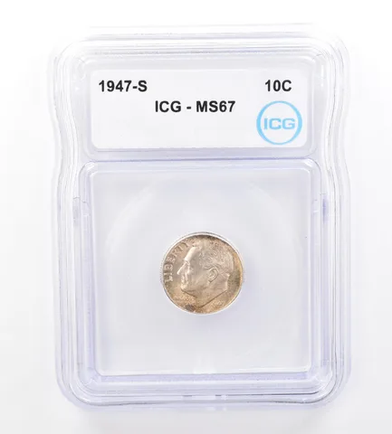 1947-S Roosevelt Dime MS67 ICG Beautiful Tone *1582