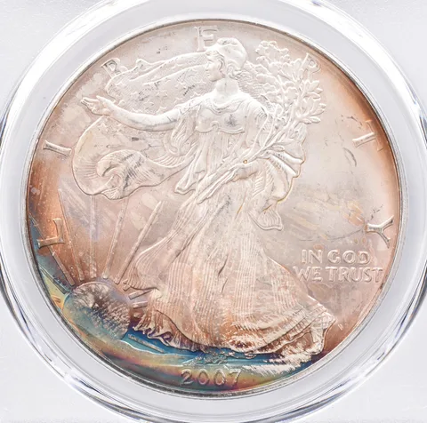 2007 American Silver Eagle MS66 PCGS Beautiful Tone *1390