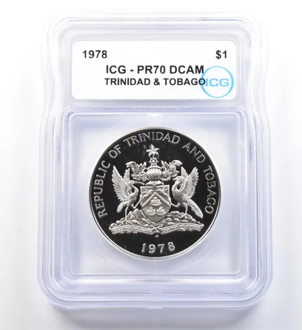 1978 Trinidad & Tobago 1 Dollar PR70 DCAM ICG a1134