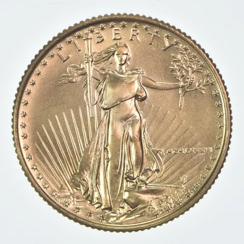 1986 $10 American Gold Eagle 1/4 Oz Gold Unc