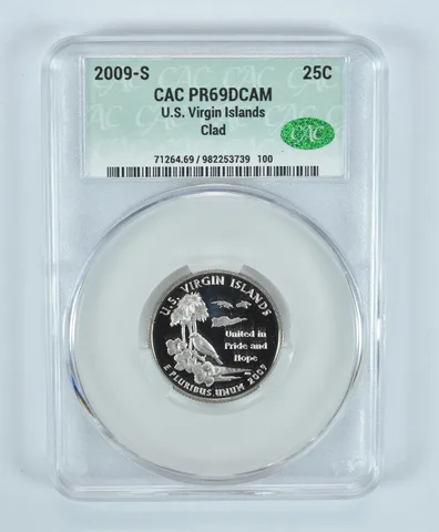 2009-S Washington State Quarter US Virgin Islands CLAD PR69 DCAM CAC CACg