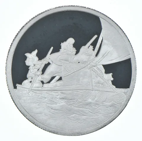 1 Troy Ounce Silver Art Round Disney's Pinocchio Escape From Monstro