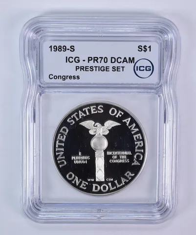 1989-S Congress Commemorative Dollar Prestige Set PR70 DCAM ICG