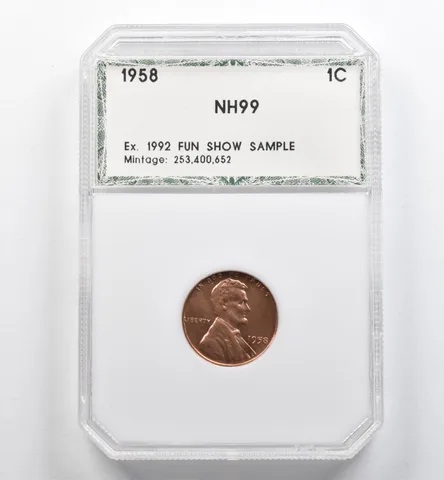 1958 Lincoln Wheat Cent 1992 Fun Show Sample NH99 *9066