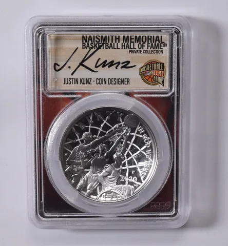 2020-P JUSTIN KUNZ SIGNED Basketball HOF Commemorative Dollar PR69 PCGS