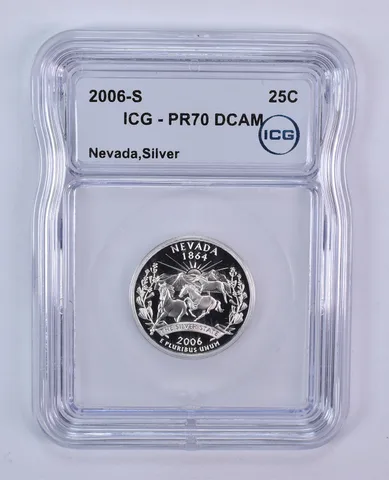 2006-S Washington State Quarter Nevada Silver PR70 DCAM ICG