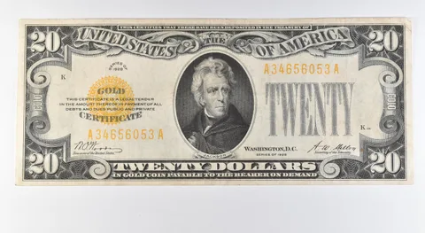 1928 $20 Gold Certificate Yellow Seal Fr#2402 *9585