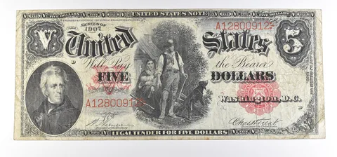 1907 $5 Woodchopper Legal Tender Large Note Red Seal FR#83 *0793