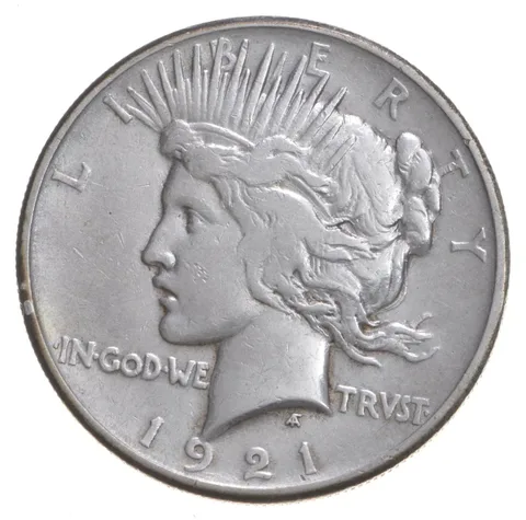 1921 Peace Silver Dollar - Key Date - 1st Year Issue - 90% $1.00