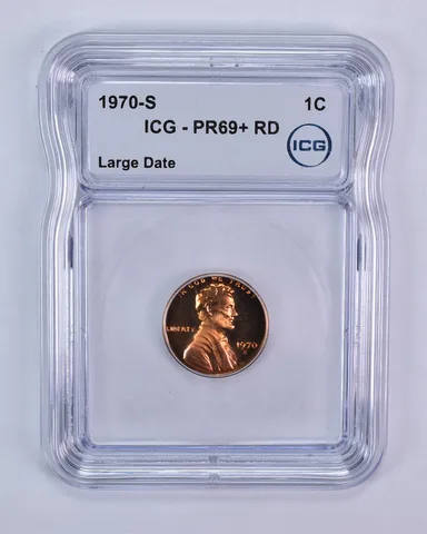 1970-S Lincoln Memorial Cent Large Date PR69+ RD ICG