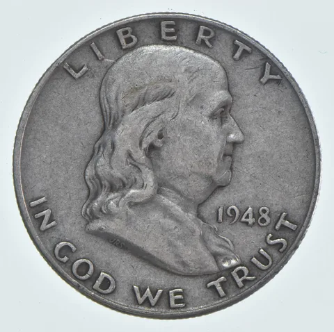 1948-D Franklin Half Dollar Circulated 90% Silver (1pc)