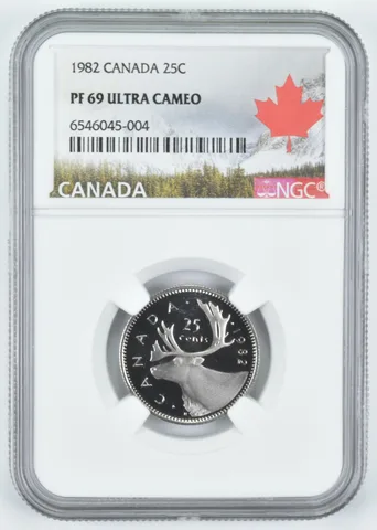 1982 Canada 25C Quarter PF69 NGC Canada Lbl
