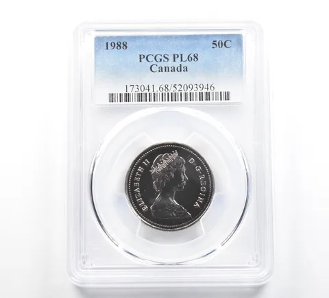 1988 Canada 50 Cents PL68 PCGS Blue Label