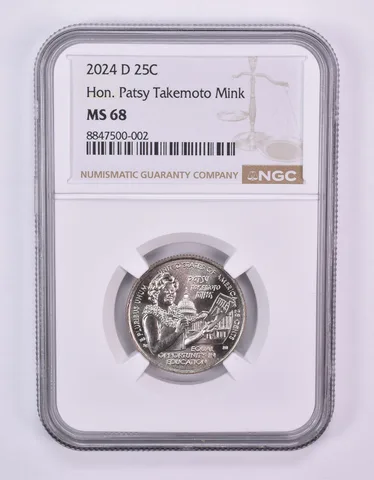 2024-D American Women Quarter Patsy Takemoto Mink MS68 NGC Brown Label