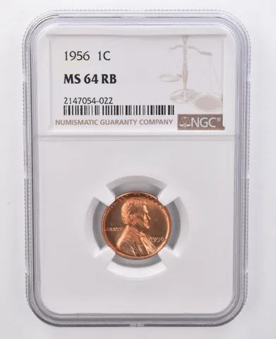1956 Lincoln Wheat Cent MS64 RB NGC Beautiful Tone *0096
