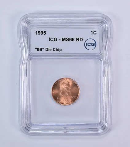 1995 Lincoln Memorial Cent IIB Die Chip MS66 RD ICG *7956