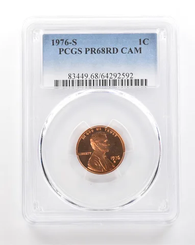 1976-S Lincoln Memorial Cent PR68 RD CAM PCGS Beautiful Tone *3445