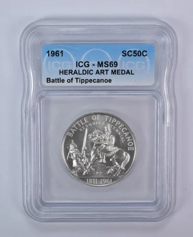 1961 So Called Half Dollar Battle of Tippecanoe MS69 ICG