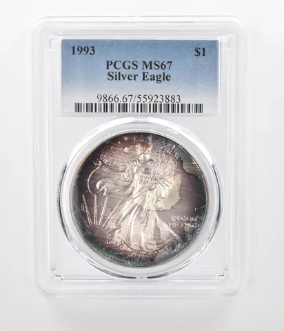 1993 American Silver Eagle MS67 PCGS Beautiful Tone a1268