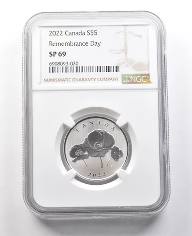 2022 Canada 5 Dollars Silver Remembrance Day SP69 NGC a8430