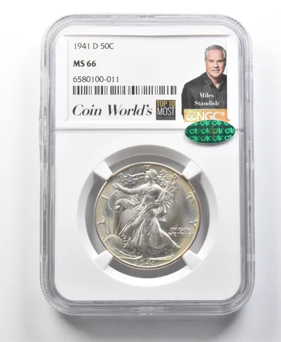 1941-D Walking Liberty Half Dollar Miles Standish MS66 NGC CAC *8543