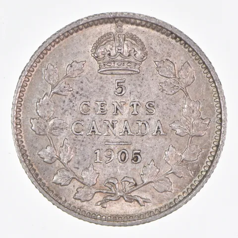 Better Date - 1905 Canada 5 Cents World Coin- Silver *264
